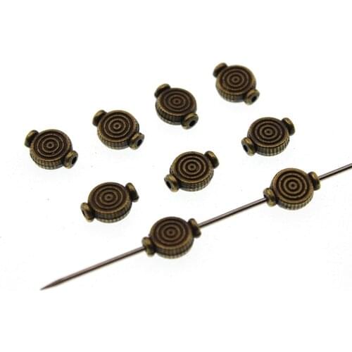 50pcs/lot Antique Bronze, Metal Loose Spacer Beads for Jewelry Making, Small Hole Beads fits Necklace DIY Jewelry Findings