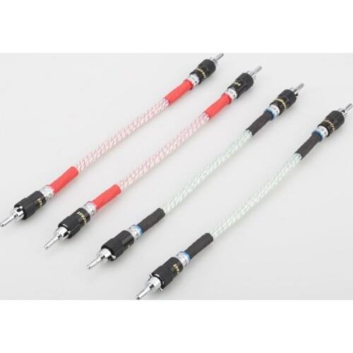 4pcs Audiocrast Speaker Jumper Link 7N Sliver Plated HiFi Audio Cable For Speakers 20cm Length Bridge cable Jump cable