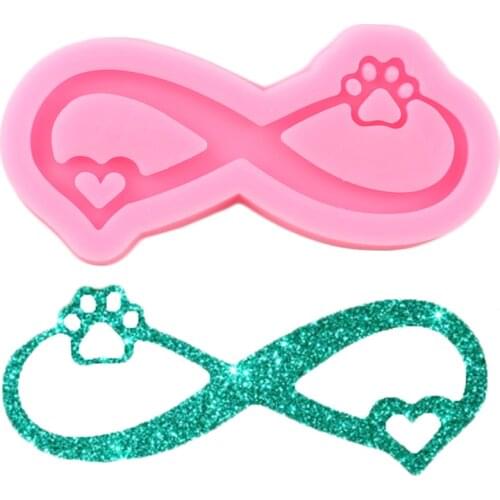Shiny Clossy Ribbon Bear Claw Silicone Mold Epoxy Resin Craft Keychain Moulds Pendant Polymer Clay Moulds Handmade Charms Molds
