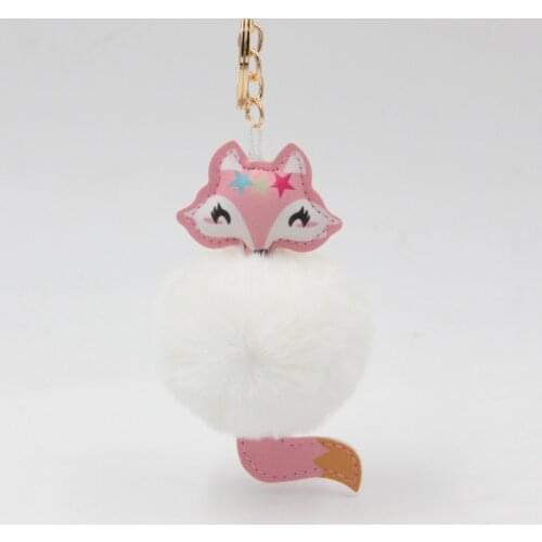 Charms Faux Fur PU Fox Keychain Women Trinkets Suspension Bags Car Key Chain Key ring Toy Gifts Llaveros Jewelry Pendants S275