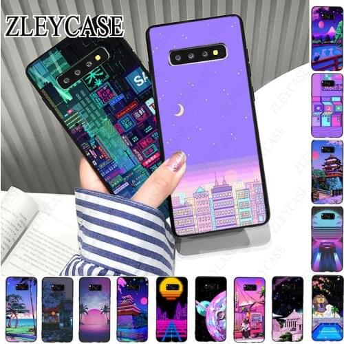 Art Pixel Aesthetic TPU Soft Black Phone Case For samsung galaxy s10plus s10e s10lite s9 s8plus s20plus s7 s6edge s20ultra case