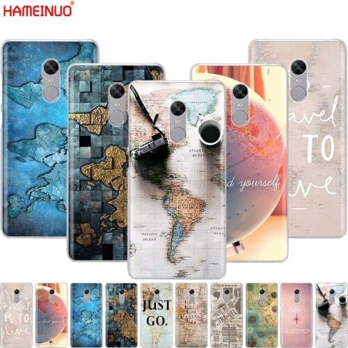 HAMEINUO World Map Travel Plans Cover phone Case for Xiaomi redmi 5 4 1 1s 2 3 3s pro PLUS redmi note 4 4X 4A 5A