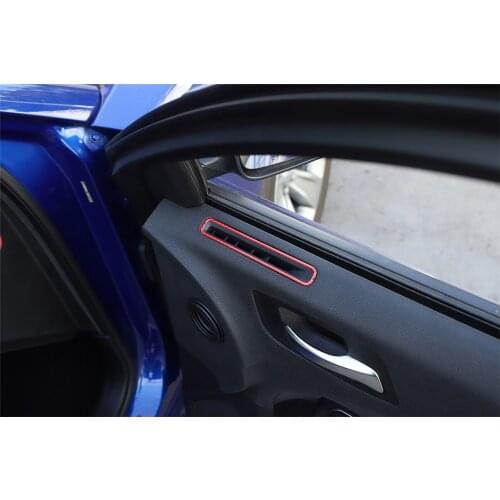 Front Air Vent Outlet Frame Ring Decorative Cover Trim Sticker for Dodge Charger 2015+ Car Accessories Carbon Fiber Red Black