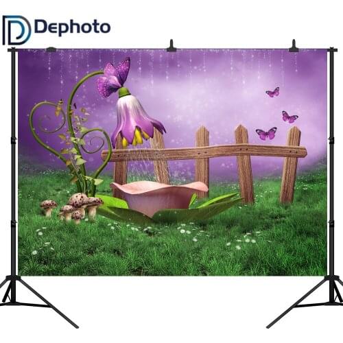 Dephoto Fairy Tale Forest Photography Backdrops Children birthday Backgrounds Photo Studio newborn Flowers bath Photo