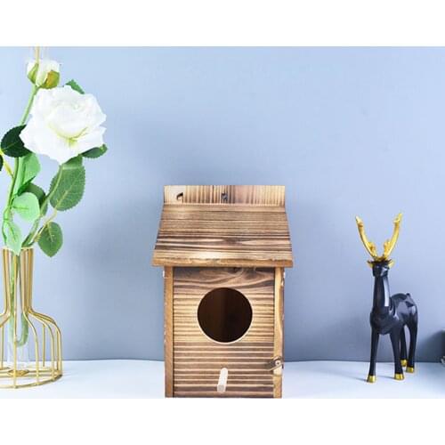 Wood Outdoor Garden Bird House Wall / Tree Mounted Bird Sleeping Nesting Hatching Hut Box