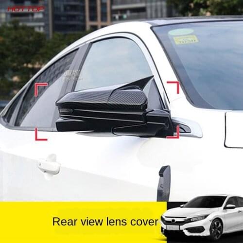 For Honda Civic 2016-2020 10th Rearview Mirror Cover Ox Horn Rearview Mirror Shell Refitting Side Mirror