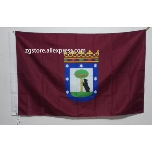 Spain Bandera de Madrid capital City Flag 3X5FT 150X90CM Banner brass metal holes