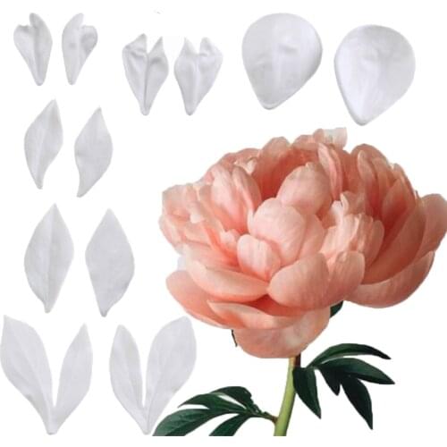 Peony Leaves & Petals Moulds Fondant Cakes Decor Tools Silicone Moulds Sugarcraft Chocolate Baking Tools For Cakes Gumpaste Form