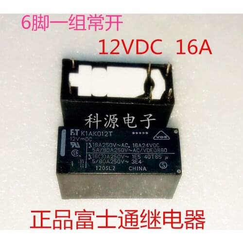 FTR-K1AK012T 12VDC Relay 16A 6-pin set of normally open K1AK012T