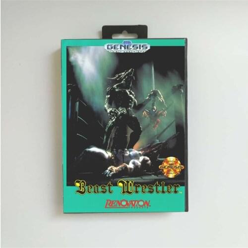 Beast Wrestler - USA Cover With Retail Box 16 Bit MD Game Card for Sega Megadrive Genesis Video Game Console
