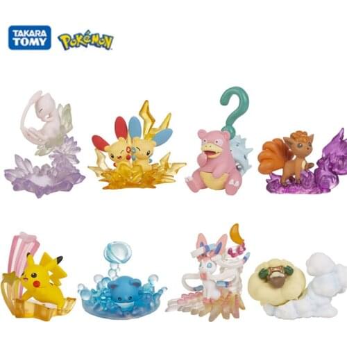 Pokemon Blind Box Pikachu Sylveon Plusle Minun Vulpix Slowbro Mew Anime Figure Doll Collection Decoration Kids Birthday Toy Gift