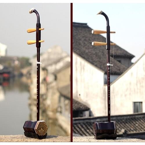 Suzhou Erhu Handmade Chinese Traditional Musical Instruments Red Wood Folk Chinese Violin String Instruments
