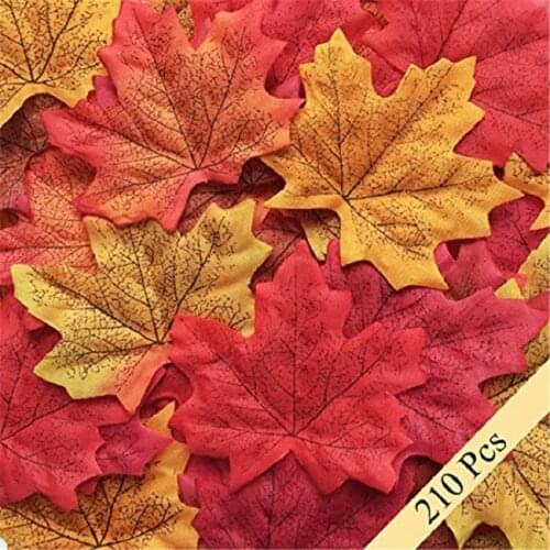 50pcs Maple Leaves Artificial Simulation Leaves Halloween Autumn Leaves Christmas Wedding Table Decorations Thanksgiving Day