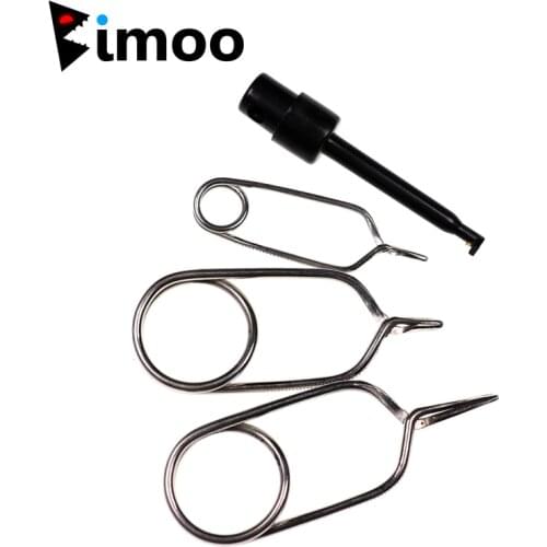Bimoo Stainless Steel & Plastic Hackle Pliers Feather Clips Rapping Hackle Tools For Nymph Fly Tying Tools Hook Holder