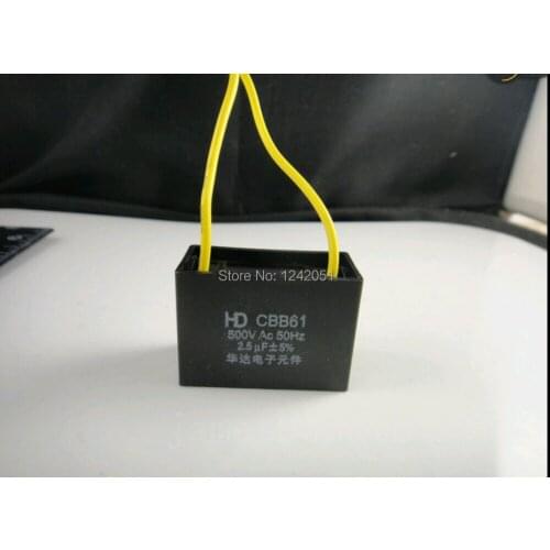 10pcs Fan Capacitor Metallized Capacitor Start Capacitor CBB61 500VAC 2.5uF