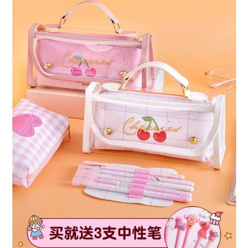 Korean School Supplies Pencil Case Large Capacity Pen Pouch Kawaii Stationery Pencil Bags
