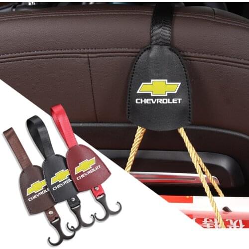 Leather Car Rear Seat Back Hanging Hook Portable Hanging Bag Rack For Chevrolet Cruze Malibu Tahoe Trax Impala Equinox Captiva