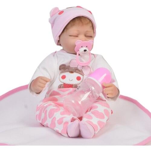 17inch Reborn Dolls Kids Toys Cute Princess silicone vinyl adorable bebe doll Gifts Baby Accompany Toys birthday Xmas gifts