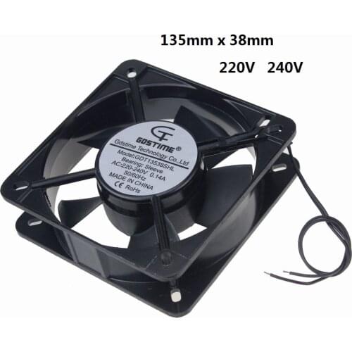 5 pcs Gdstime 135*38mm 135x135x38mm 220V 240 Volt Metal Cooling Fan 13cm