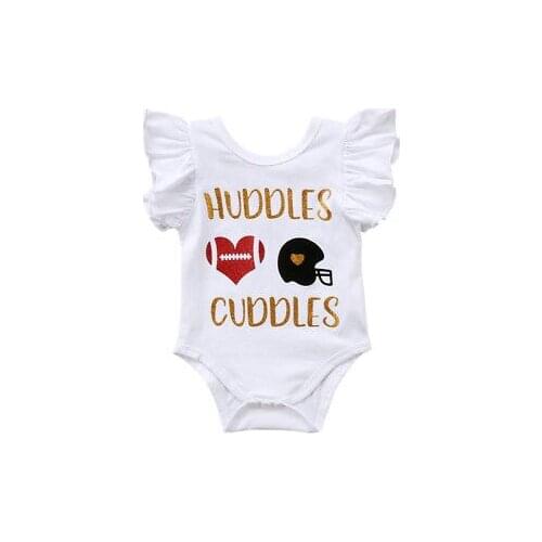 Cute Newborn Baby Boy Girl Cotton Romper O Neck Sleeveless Letter Romper Jumpsuit Outfits