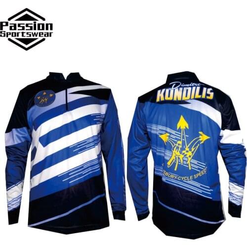 MOQ 5pcs Top! 2021 Custom Long Sleeves Blue Bike Jersey BMX Shirt For Men