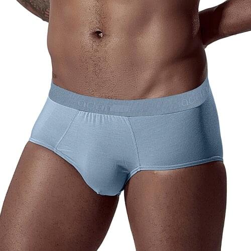 6 Color Men Underwear Men Briefs Modal Low Waist Underpants Breathable U Pouch Sexy Gay Bikini Fashion Men Briefs Cueca Tanga