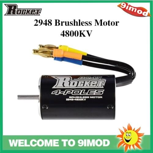 New Arrival Rocket 2948 4800KV 4 Poles Brushless Waterproof Motor 3.175mm for Traxxas Blast Feilun FT011 600-800mm RC Boat Car