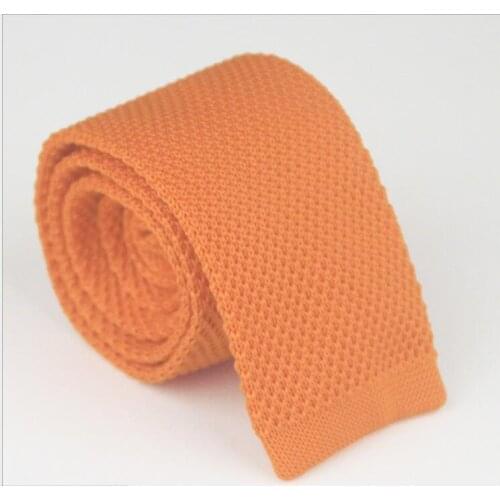 New style flat head 5 cm pure color knitted wool casual fashion narrow tie