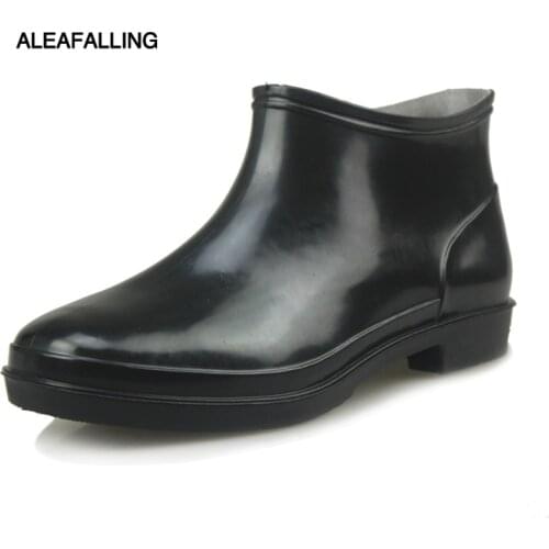 Rainshoes Mens Short Tube Mens Rubber Boots Shoe Cover Non-Slip Rubber Shoes Waterproof Shoes Outdoor Adult Rain Boots 40-48