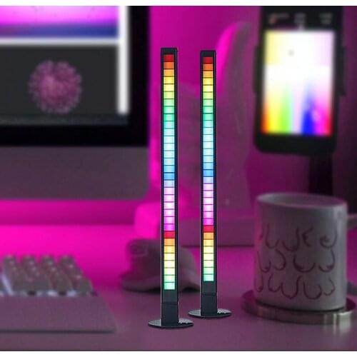 RGB Pickup Rhythm Light USB LED Strip Light Sound Control Music Ambient LightTube Car Home Decor Lamp With 32 LED 18 Colors