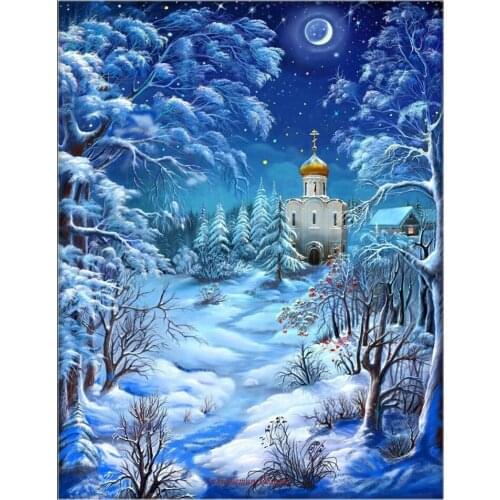 Counted Cross Stitch Kits Needlework Embroidery - Crafts 14 ct Aida DMC Color DIY Arts Handmade Home Decor - Blue Cloud