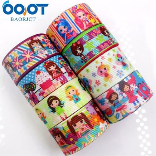 OOOT BAORJCT 175042 22mm 10yard cartoon Ribbons Thermal transfer Printed grosgrain Wedding Accessories DIY handmade material