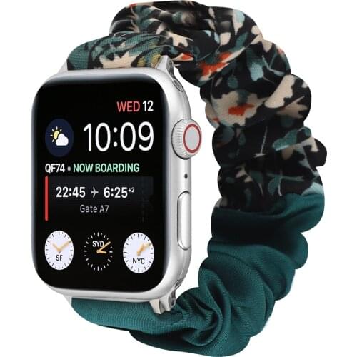 Fabric Elastic Strap for Apple Watch iwatch 6 5 4 3 2 1 SE 38mm 42mm 40mm 44mm Women Girls Hair Scrunchies set Replacement Band