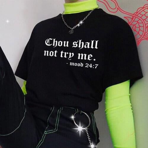 Vintage summer new punk fashion plus size hip-hop fun T-shirt tops women loose Letter Gothic casual fun Harajuku ins tees