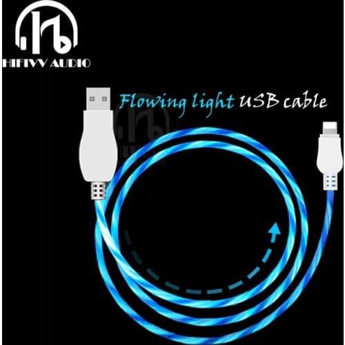 Mobile phone charging USB cable Flowing LED Light Micro USB Data 1m USB cable Handset USB data power cable
