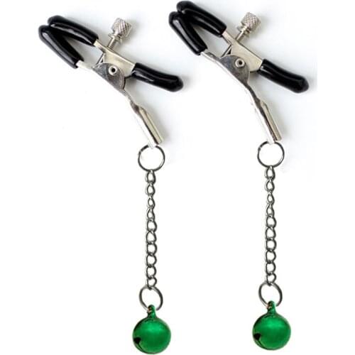 1 Pair The Little Bell Women Metal Chain Nipple Clamp Slave Nipple Clip Penis Lovers Man And Wife Fun Accessories