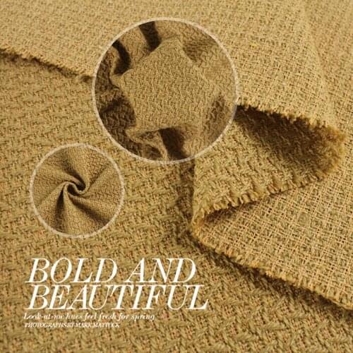 Yellow pink diamond style wool woven tweed fabric W1H48