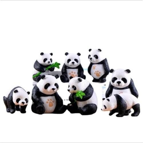 1PC Cute White Black Funny Panda Babies Moss Micro Landscape Terrarium Figurine Home Decoration Ornament Garden Miniature