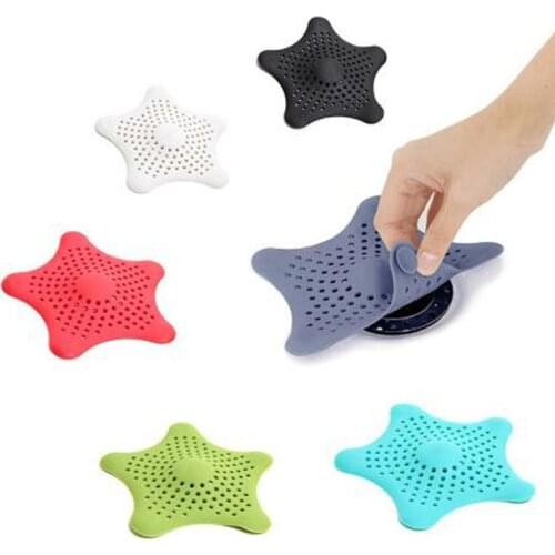 1Pc Star Sewer Outfall Strainer Bathroom Sink Filter Anti-blocking Floor Drain Hair Stopper & Catcher Kitchen Bathroom Accessory