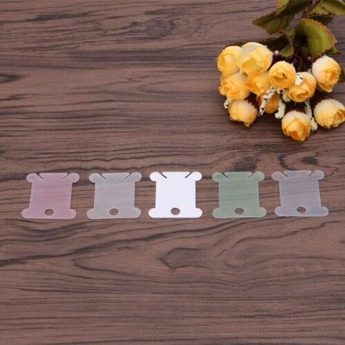 100Pcs Embroidery Floss Craft Thread Bobbin Cross Stitch Storage Holder Plastic