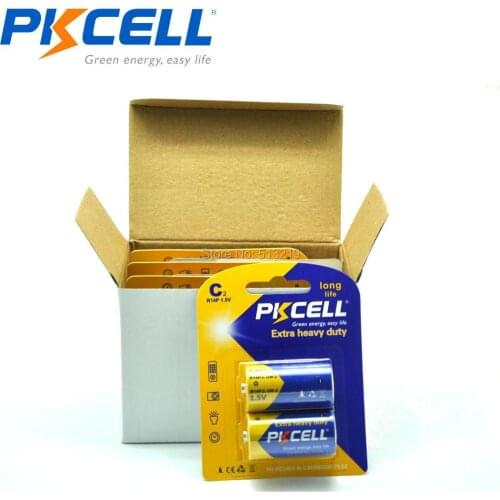 12PCS/6card 1.5V R14P C Size Battery PKCELL LongLife Battery - non-rechargeable batteries (Zinc-Carbon, C)