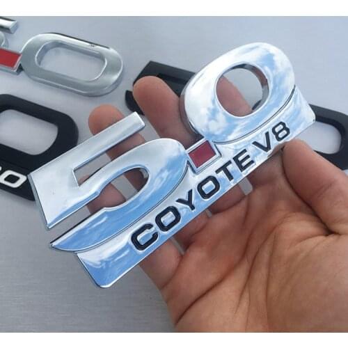 1X 3D Chrome Metal 5.0 Emblem Universal Badge Horse Door Fender Emblem For Ford GT Car Styling
