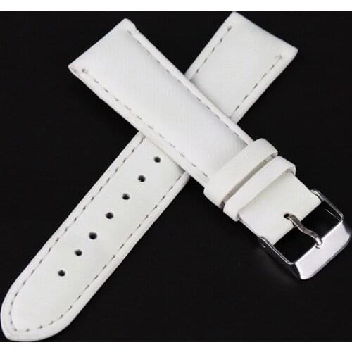 2020 Hot Sale Watchband Genuine Leather Straps 20mm Watch Accessories High Quality White Colors Belt