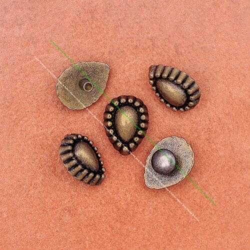 10PC 11*14 Vintage Brass Plated Water Drop Fastener Rivet Stud Leathercraft Belt Wallet Saddle Decor Concho Rivetback