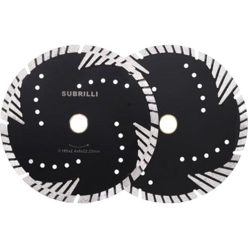 7 Inch 180mm Diamond Cutting Blade With Slant Protection TeethTurbo Diamond Saw Blade Disc Arbor 22.23mm For Stone Concrete