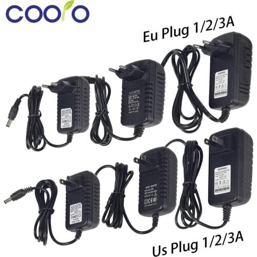 12V 1/2/3A AC 190-240V Converter Adapter Power Supply EU or US Plug For LED Strip Light Bar Light