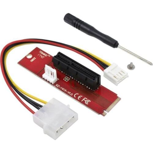 NGFF M.2 Key M2 to PCIE 4X 1X Slot PCIE Adapter for BTC Miner Machine Riser Converter Red Male to Female Card,2PCS