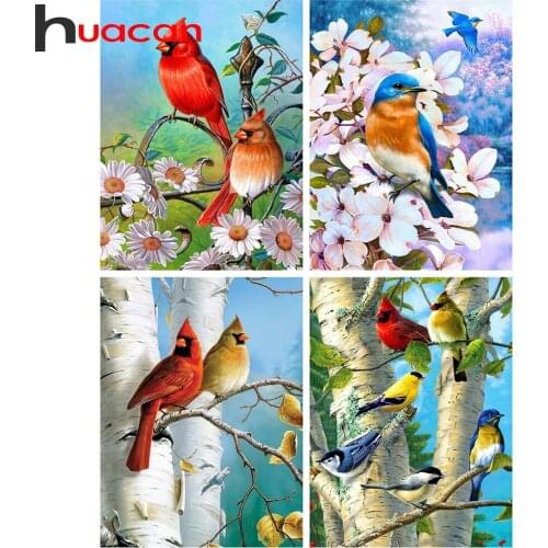 Huacan Diamond Embroidery 5D Set Bird Diamond Painting Animals Mosaic Cross Stitch Kits Needlework Pictures For The Home
