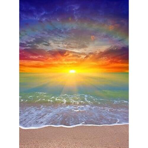 Diamond Painting 5D DIY Square/Round Diamond Seaside Sunrise Scenery Picture Landscape Painting Cross Stitch Embroidery TX288