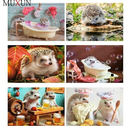 Full Diy Diamond Painting Animal 3d Diamond Embroidery Cross Stitch Mosaic Hedgehog Rhinestone Mosaic Painting Home Decoration